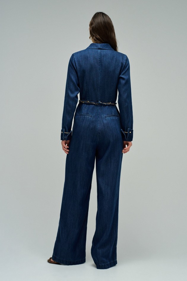 LIGHTDENIM JUMPSUIT WITH WIDE LEG