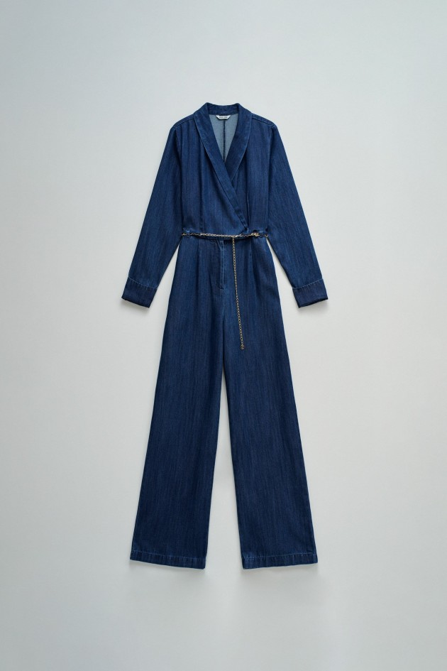 LIGHTDENIM JUMPSUIT WITH WIDE LEG