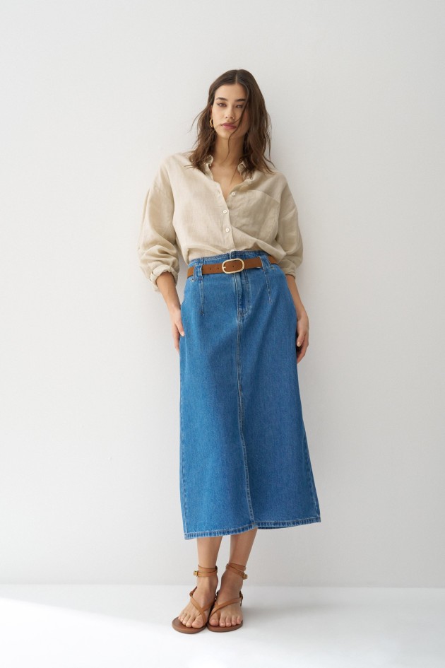 DENIM MIDI SKIRT