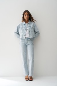 VESTE EN DENIM AVEC JACQUARD