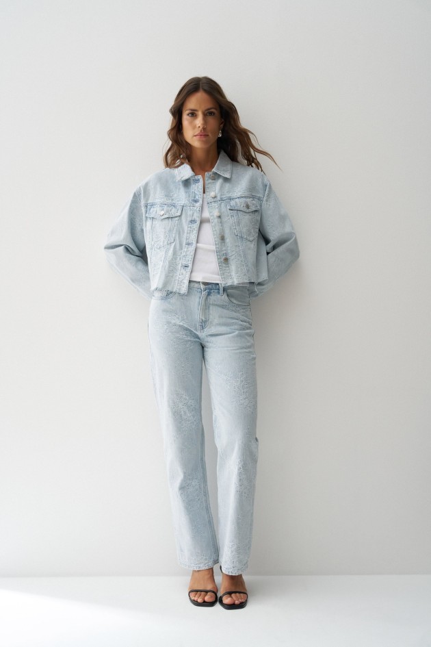 DENIM JACKET WITH JACQUARD