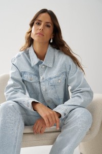 VESTE EN DENIM AVEC JACQUARD