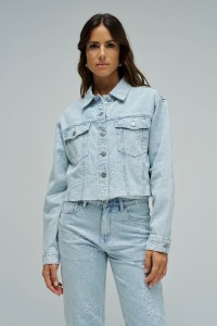 VESTE EN DENIM AVEC JACQUARD