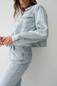 VESTE EN DENIM AVEC JACQUARD