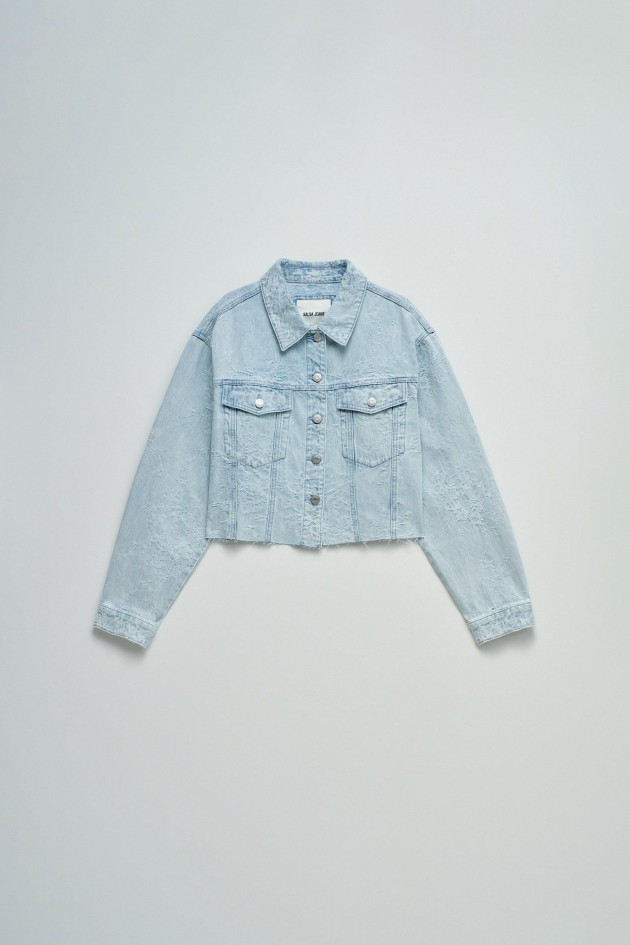 DENIM JACKET WITH JACQUARD