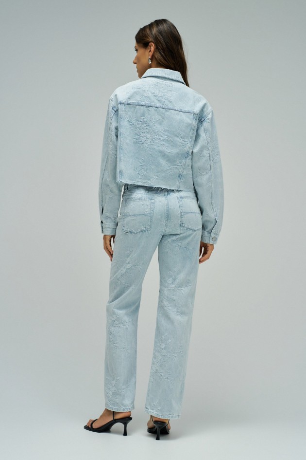 DENIM JACKET WITH JACQUARD