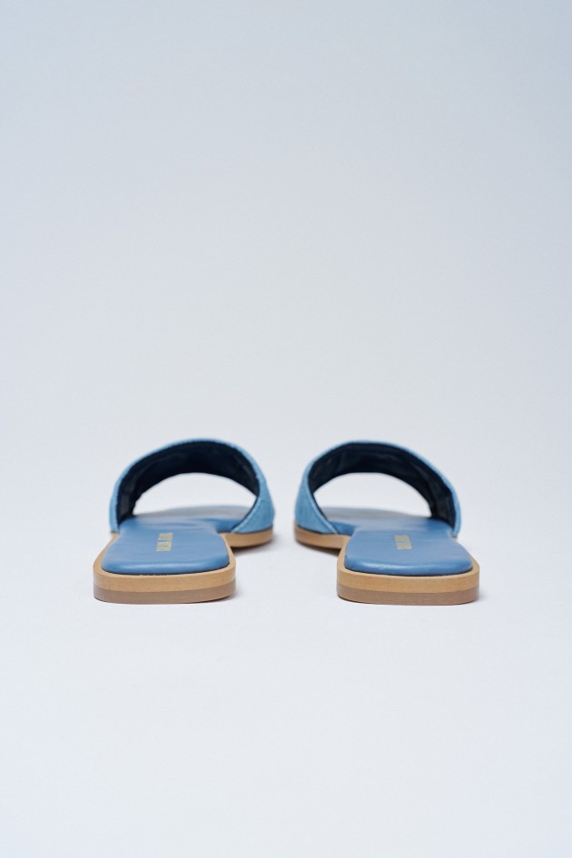 DENIM SANDALS WITH BRANDING