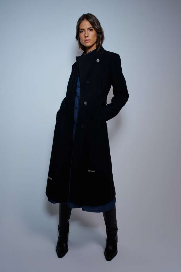 LONG GRACE WOOLLEN COAT WITH BELT