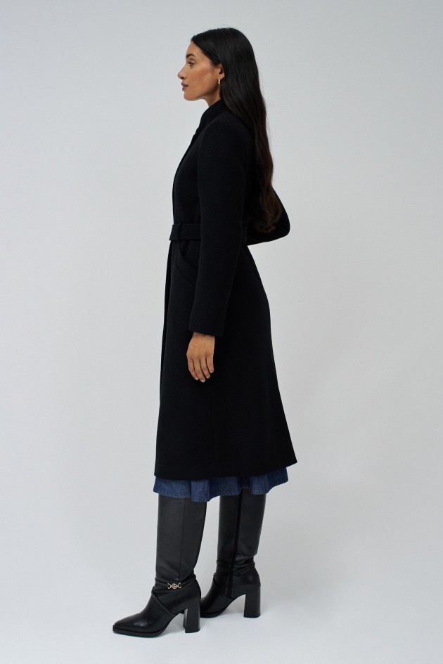LONG GRACE WOOLLEN COAT WITH BELT