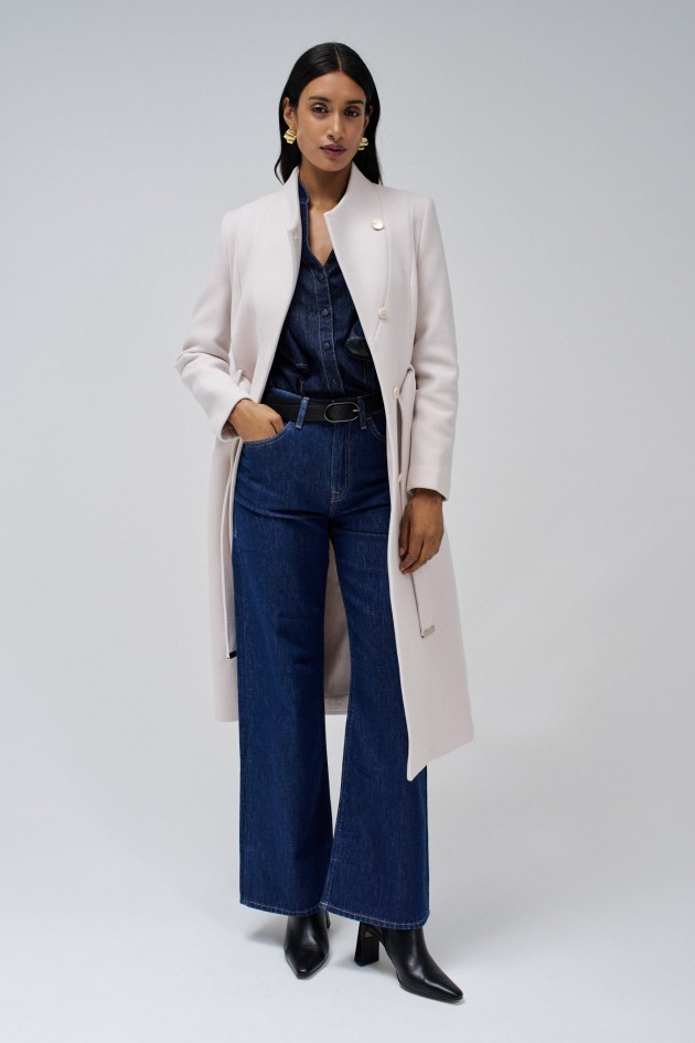 LONG GRACE WOOLLEN COAT WITH BELT