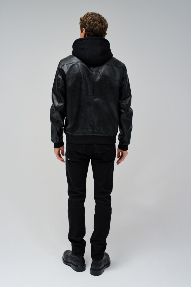 CHAQUETA BOMBER EFECTO PIEL