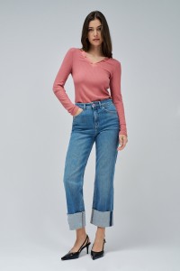 CAMISOLA DE MALHA CANELADA