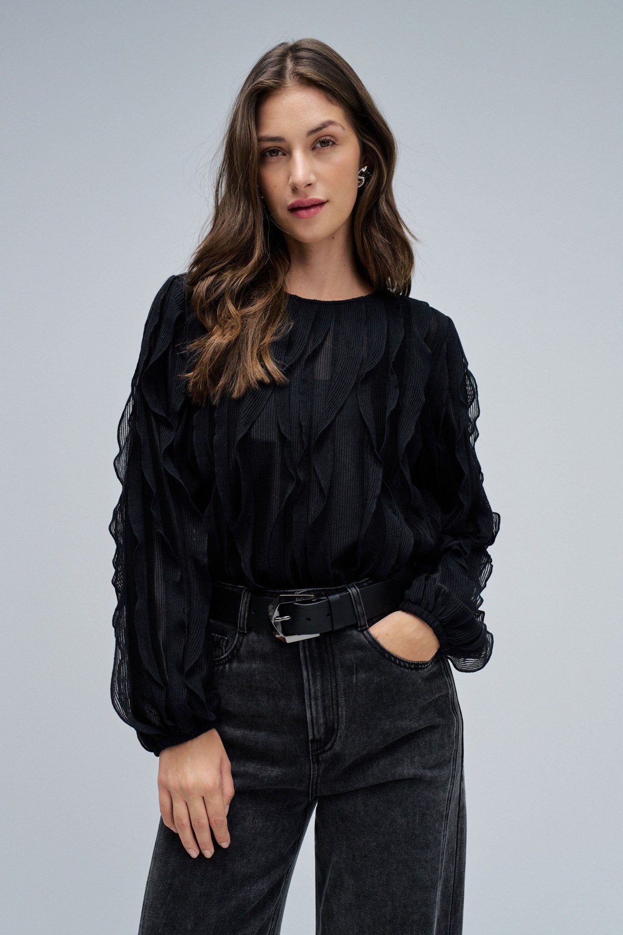 BLOUSE MET VOLANTS