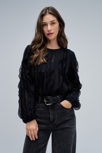 BLOUSE MET VOLANTS
