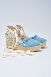WEDGE HEEL ESPADRILLES IN DENIM