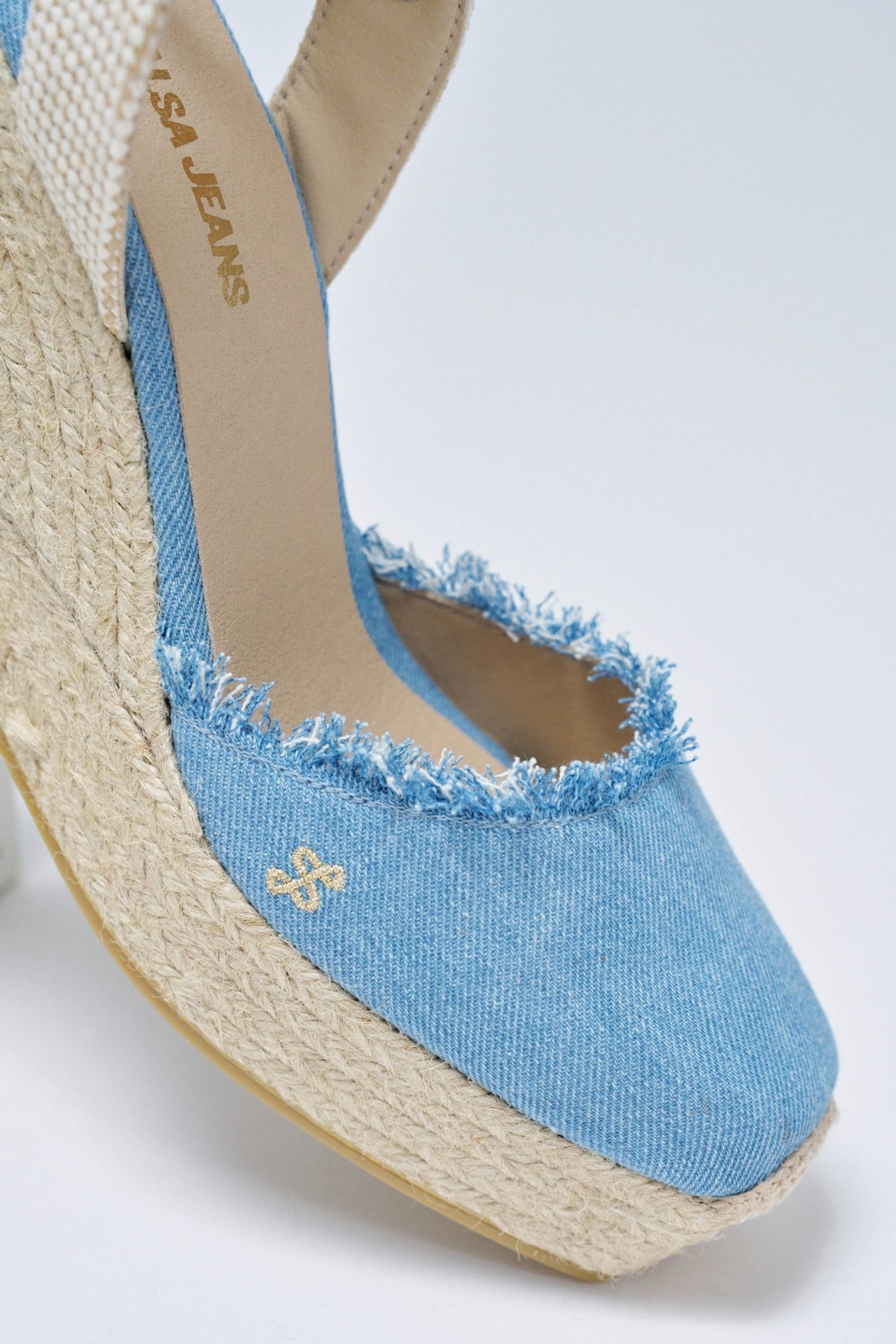 WEDGE HEEL ESPADRILLES IN DENIM