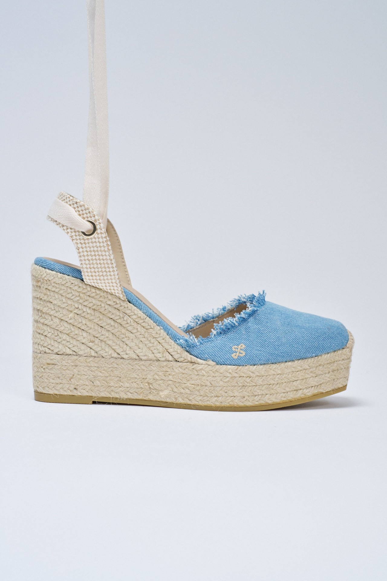 WEDGE HEEL ESPADRILLES IN DENIM