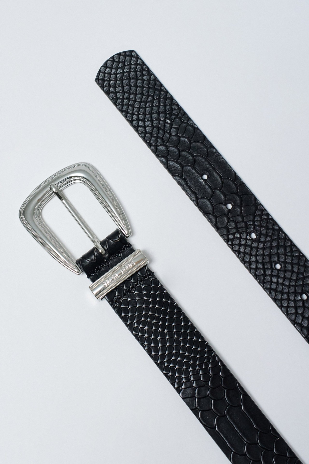 LEATHER BELT CROCODILE EFFECT