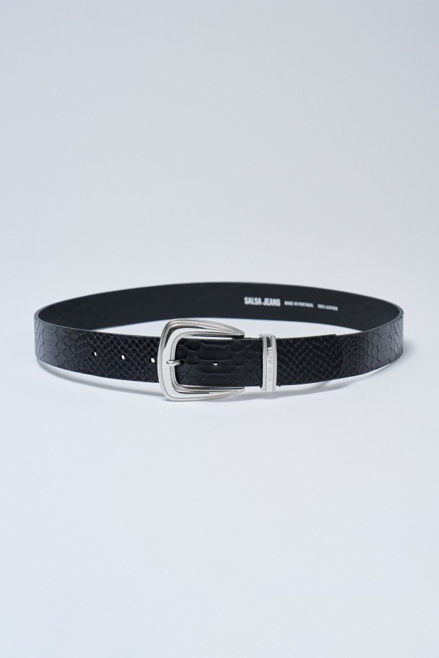 LEATHER BELT CROCODILE EFFECT