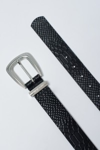 LEATHER BELT CROCODILE EFFECT