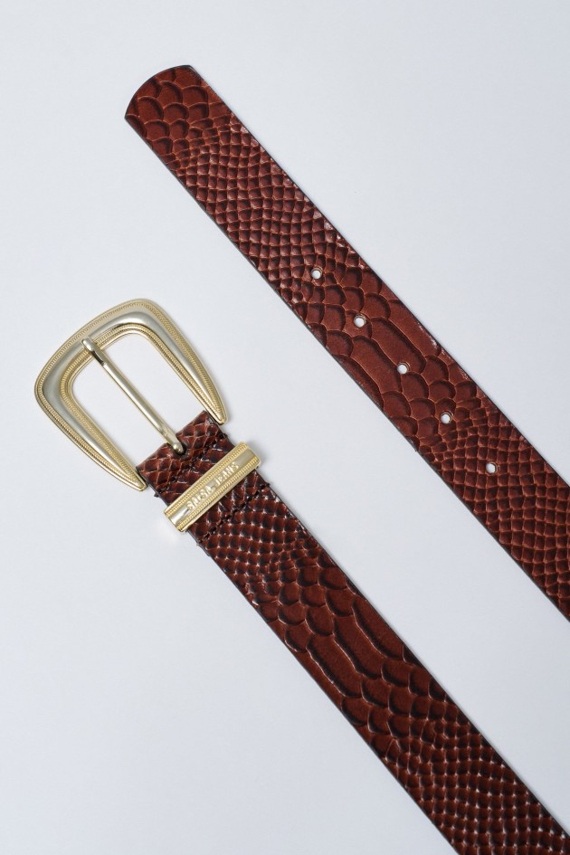 LEATHER BELT CROCODILE EFFECT