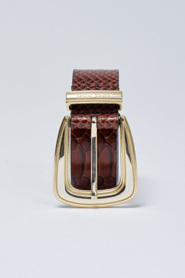 LEATHER BELT CROCODILE EFFECT