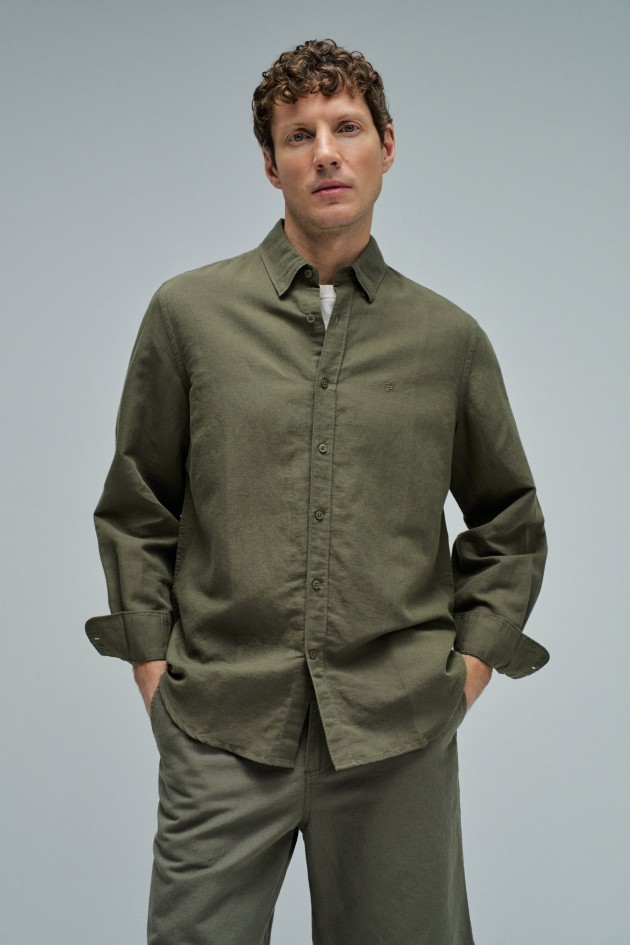 SHIRT WITH A MIX OF LINEN