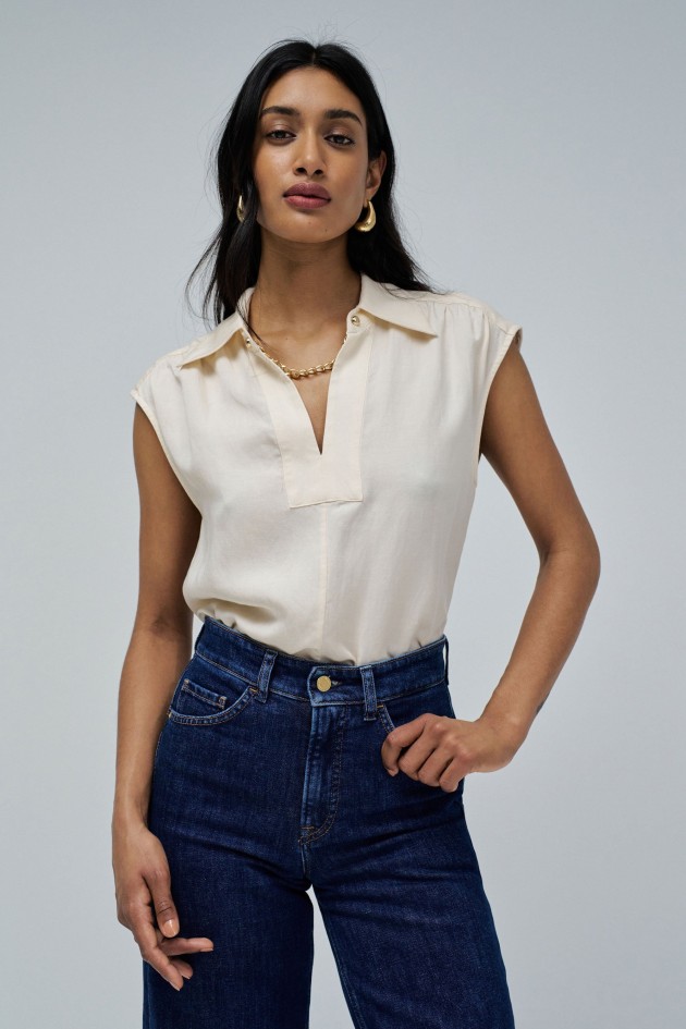 BLUSA EM LIGHTDENIM