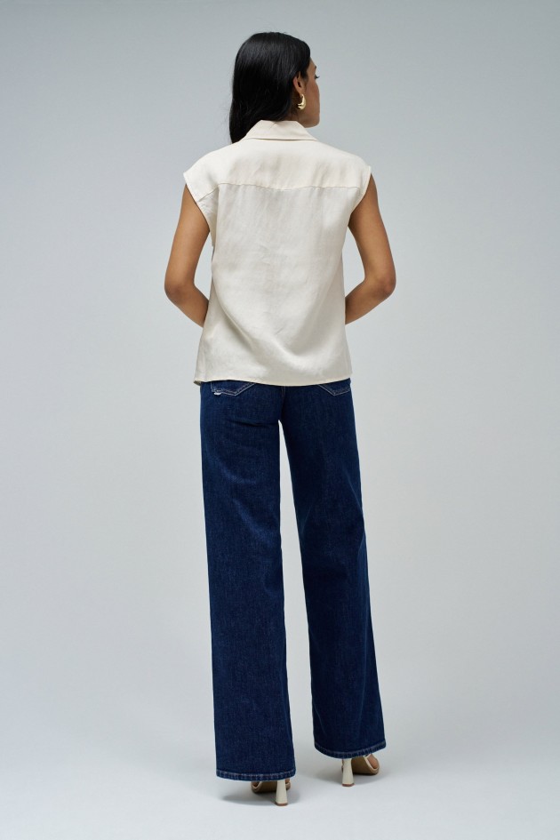 BLUSA EM LIGHTDENIM