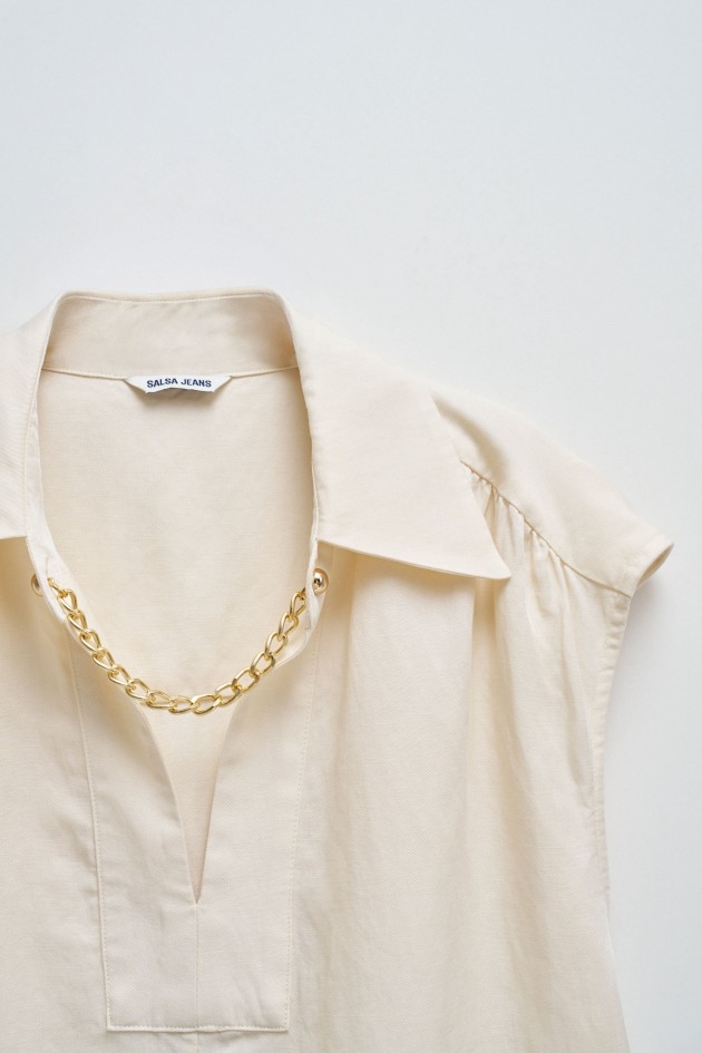 BLUSA EM LIGHTDENIM
