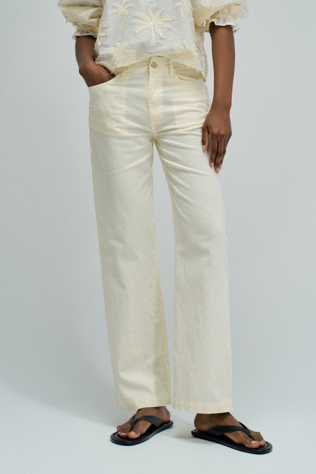 STRAIGHT TROUSERS WITH LINEN