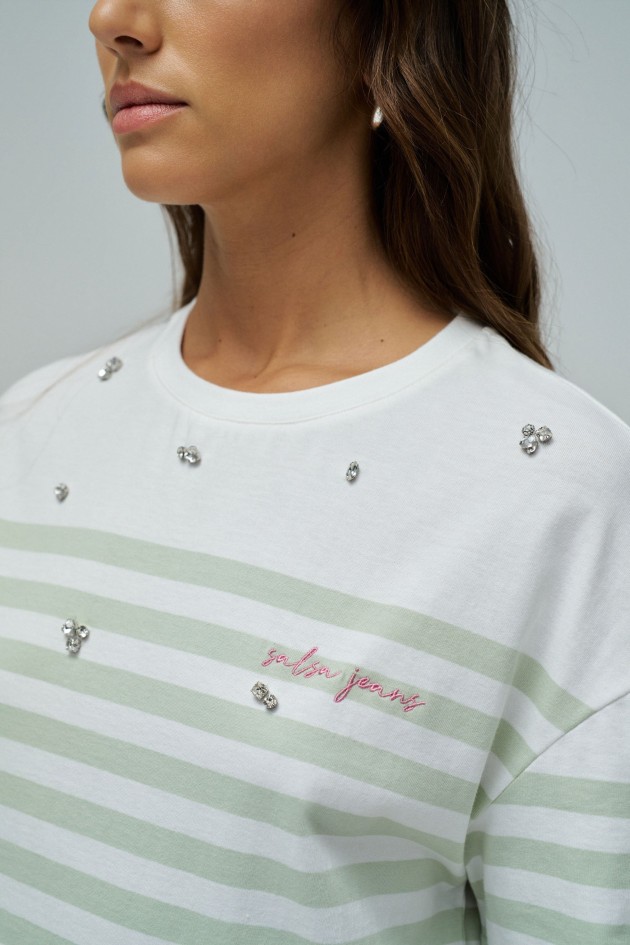 T-SHIRT MET STREPEN