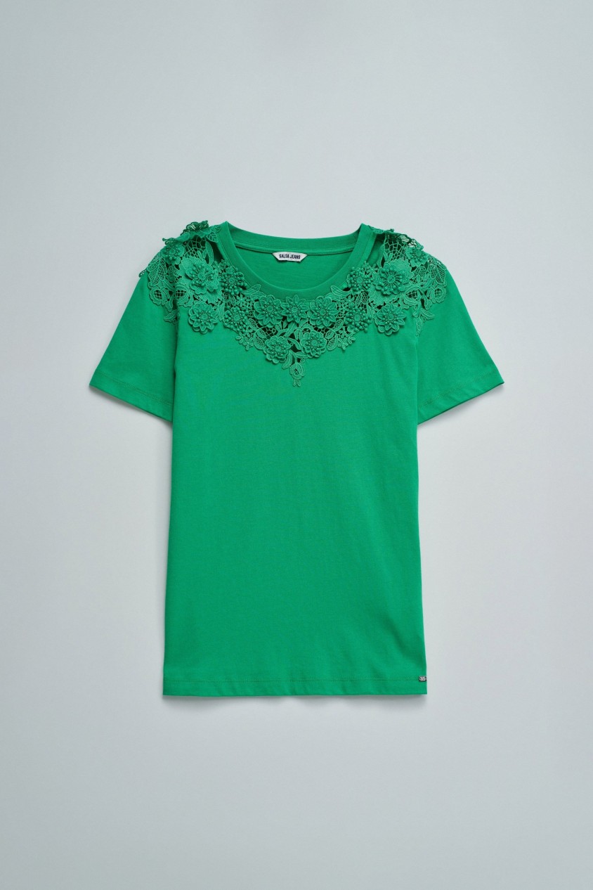 T-SHIRT AVEC APPLIQUES FLORALES