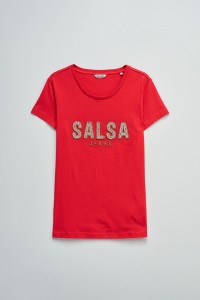 T-SHIRT MET MERKOPDRUK