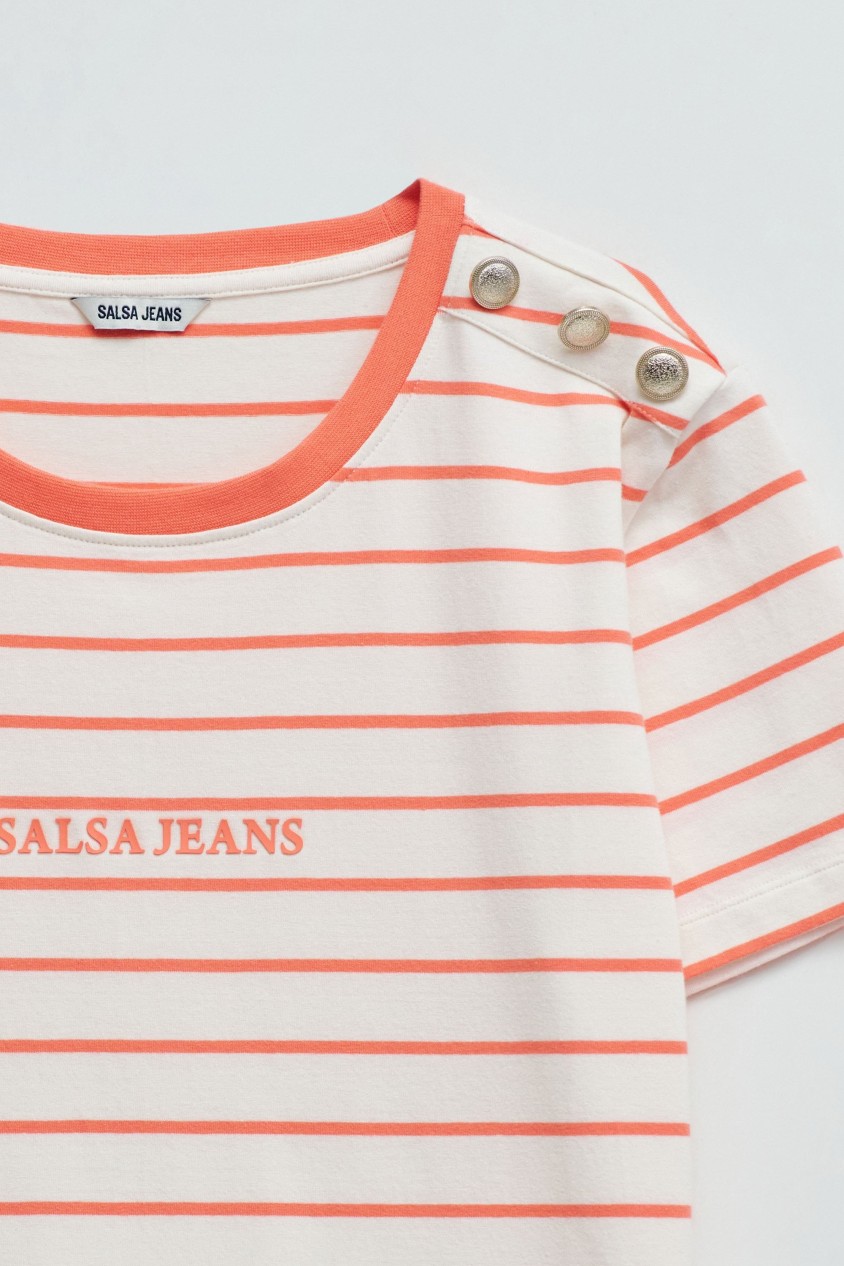 GESTREIFTES T-SHIRT MIT BRANDING