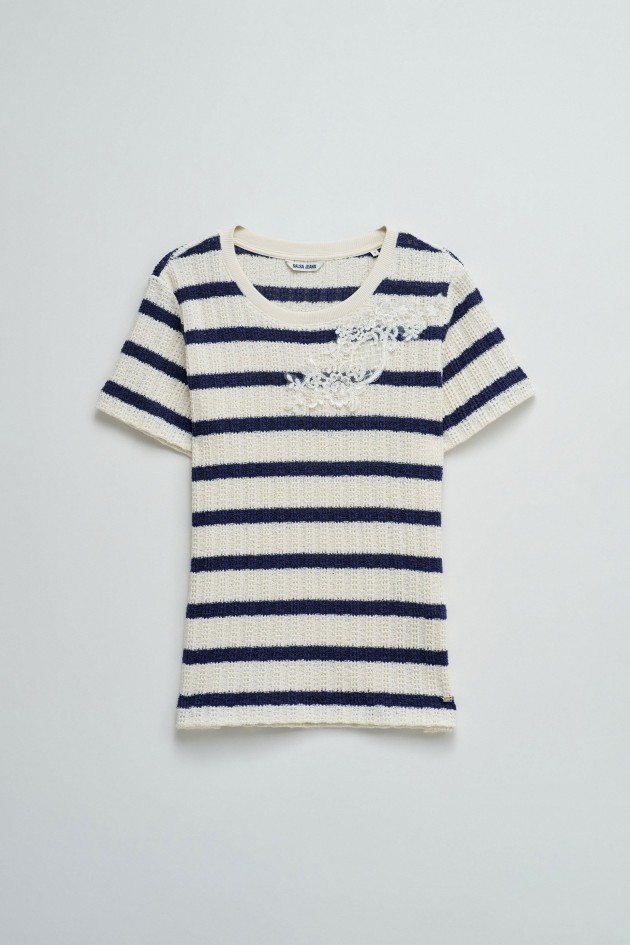 KNITTED STRIPED T-SHIRT