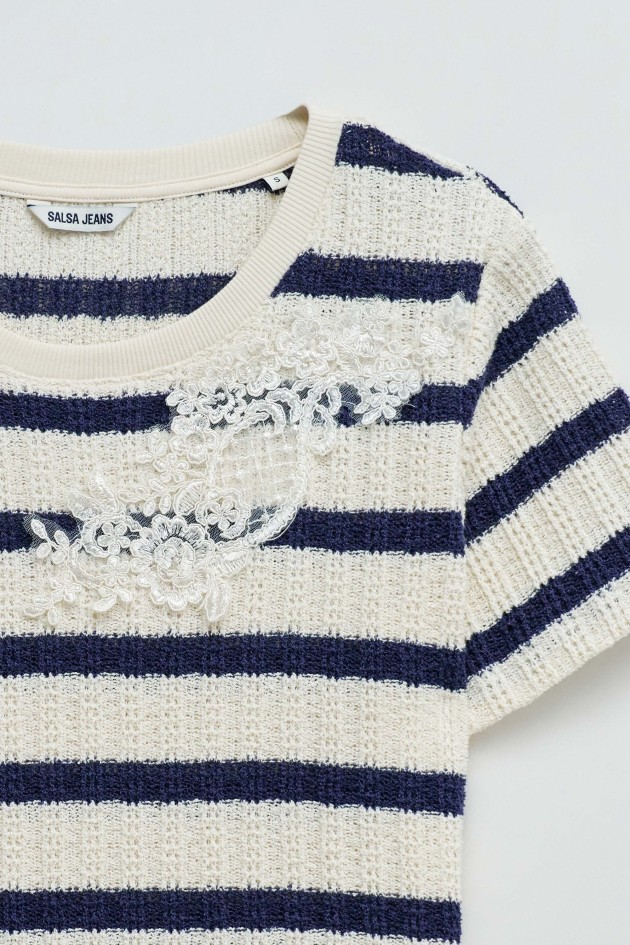 KNITTED STRIPED T-SHIRT