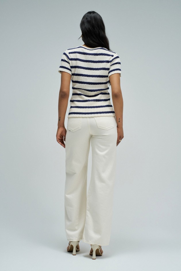 KNITTED STRIPED T-SHIRT