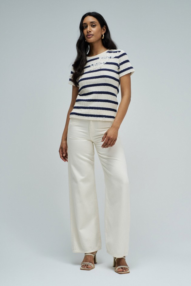 KNITTED STRIPED T-SHIRT