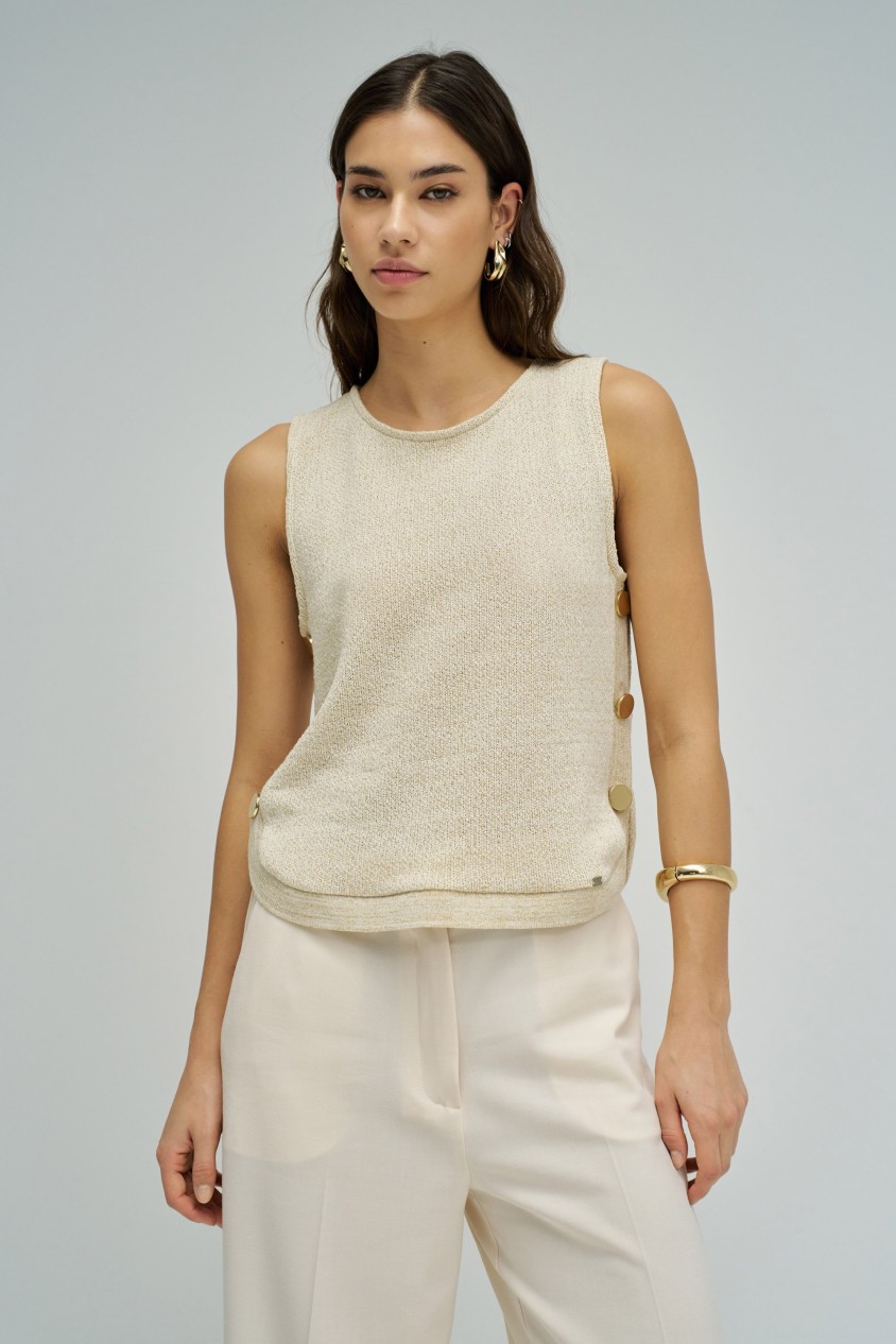 TOP EN MAILLE AVEC LUREX