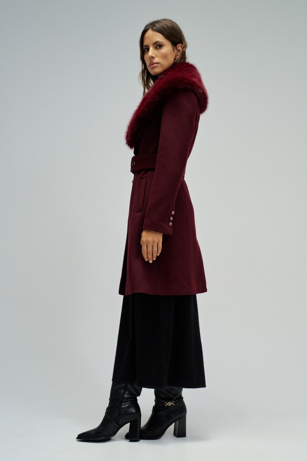 WOOL COAT WITH FUR