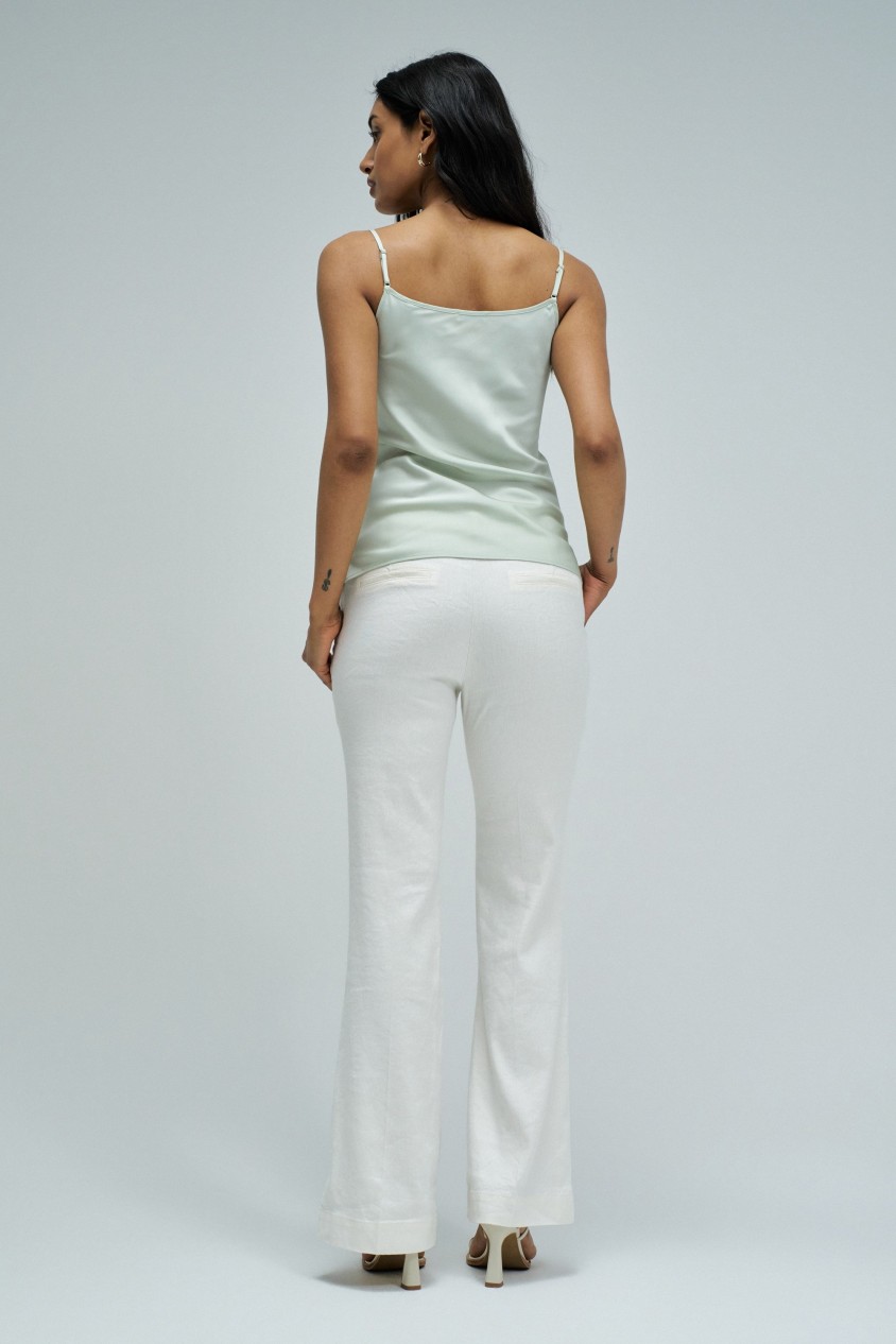 SATIN TOP WITH LACE