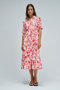 SHIRT DRESS WITH FLORAL PATTERN