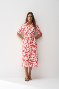 SHIRT DRESS WITH FLORAL PATTERN
