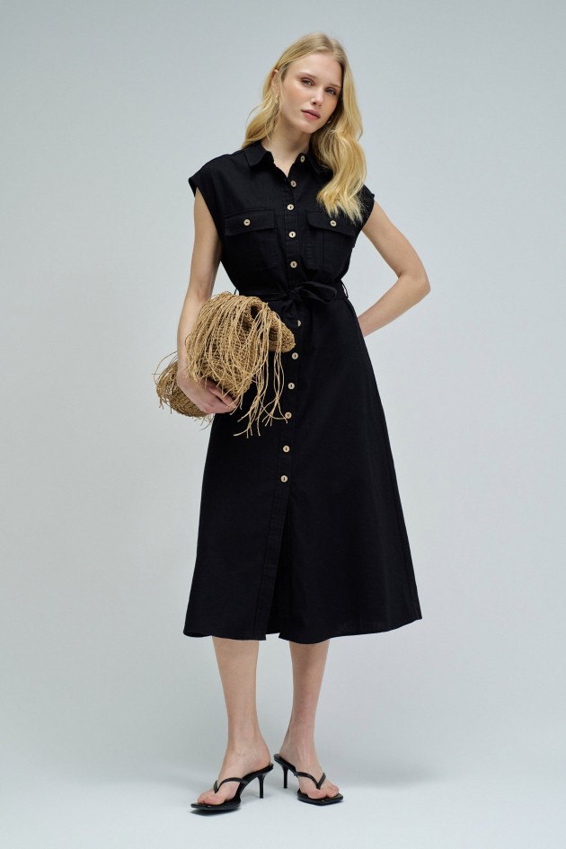 ROBE MIDI EN LIN