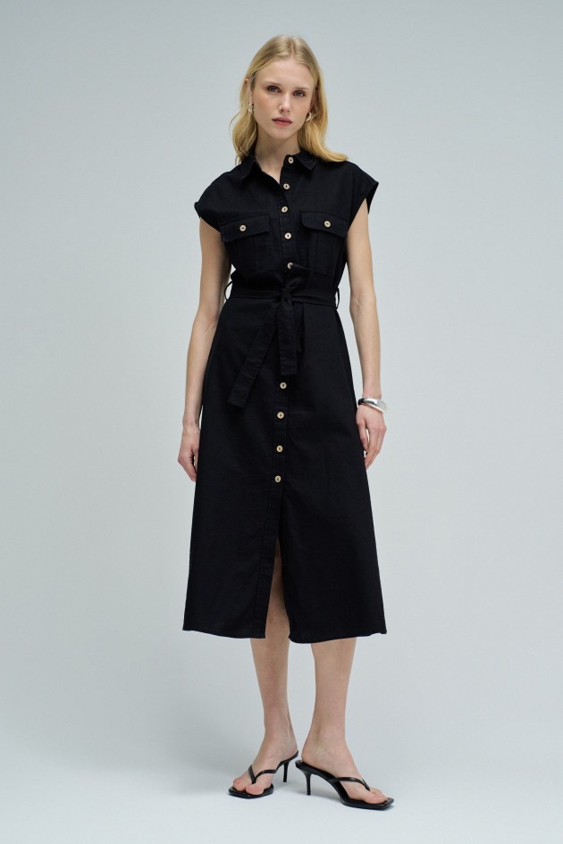 ROBE MIDI EN LIN