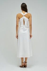 MIDI-KLEID AUS LEINEN