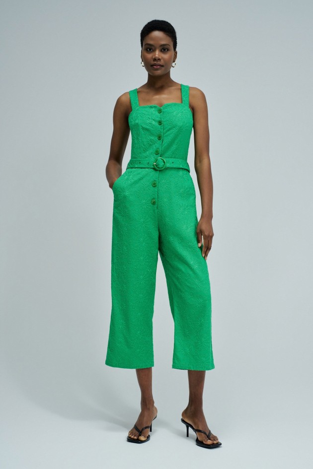 EMBROIDERED JUMPSUIT WITH LINEN