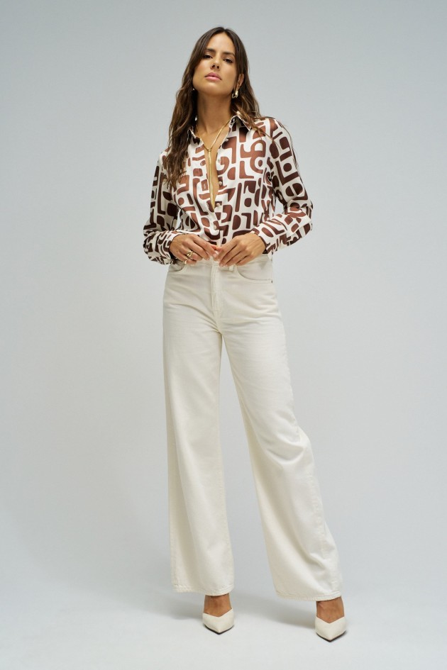 CAMISA ACETINADA COM PADRÃO