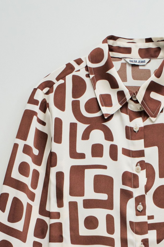 CAMISA ACETINADA COM PADRÃO